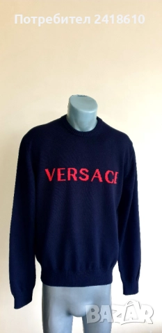 Versace  Cotton Knit Mens Size 50 /  L ОРИГИНАЛ! Мъжки Памучен Пуловер!, снимка 14 - Пуловери - 52577287