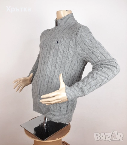 Polo Ralph Lauren Cable-Knit - Оригинален мъжки пуловер с цип р-р M, снимка 3 - Пуловери - 51936555