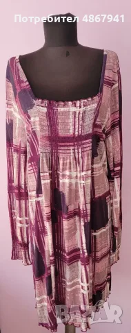 ellos Блуза 42/44 / XL / 2XL - Лилава Карирана - 100% Lyocell 