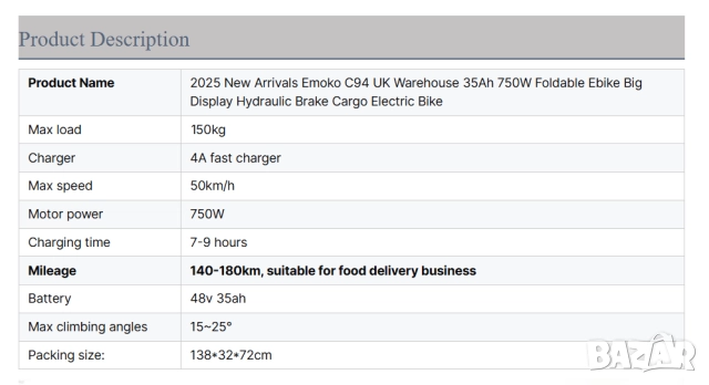 Електрически велосипед/колело EMOKO C94 750W 35AH, снимка 7 - Велосипеди - 50824153