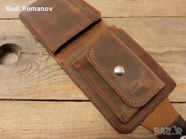 Ръчно изработен мъжки кожен портфейл , снимка 6 - Портфейли, портмонета - 48929365
