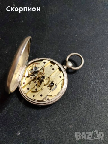 Швейцарски СРЕБЪРЕН джобен часовник 1900г. с ключе - 10 РУБИНА ПРОМОЦИЯ, снимка 14 - Джобни - 51778334