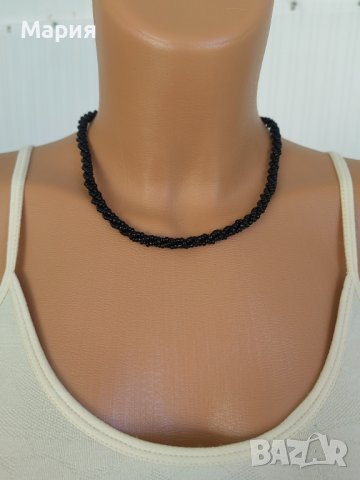 Колие за Висулка Декоративно Мъниста Гердан Черен цвят Бижу, снимка 10 - Колиета, медальони, синджири - 38235724
