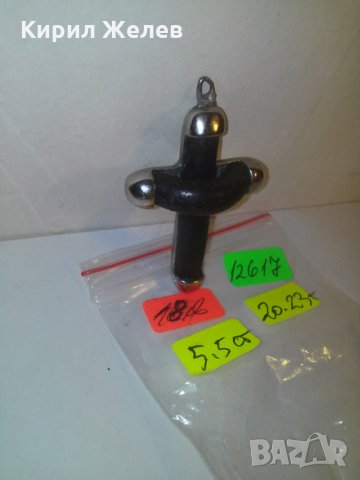 СРЕБРИСТ АРТ КРЪСТ ВИСУЛКА с КОЖА 12617, снимка 3 - Колиета, медальони, синджири - 29844106