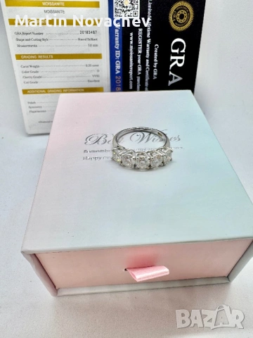 Сребърни пръстен с мойсанит (Диамант) 2.5 карата, снимка 10 - Пръстени - 54117348