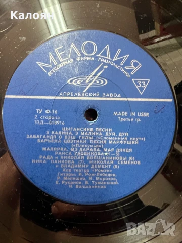 Цигански песни - Грамофонна плоча на Мелодия , снимка 3 - Грамофонни плочи - 51194676