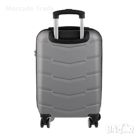 Куфар с колелца Mercado Trade, Релефен, 87л., Сив металик, снимка 5 - Куфари - 52239844