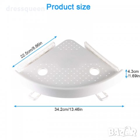 2499 Етажерка за баня с вакуум Ъглова, снимка 5 - Други стоки за дома - 30762037