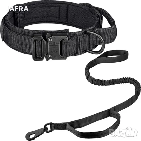 Тактически Нашийник за Куче с Дръжка и Еластичен Повод, Подарък  Велкро Нашивка, снимка 2 - За кучета - 48683640