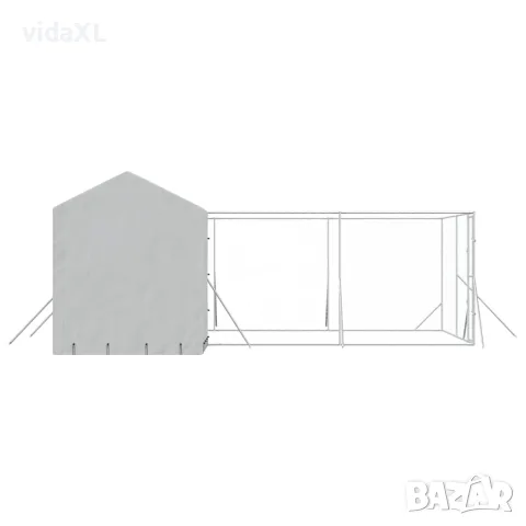 vidaXL Външна клетка за куче с покрив сребриста 6x6x2,5 м стомана, снимка 5 - За кучета - 56146863