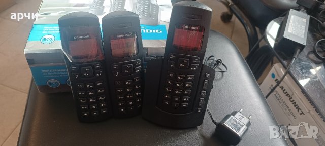Нов безжичен стационарен телефонен апарат DECT Cordless Phone Grundig D150a TRIO, снимка 4 - Стационарни телефони и факсове - 42727760