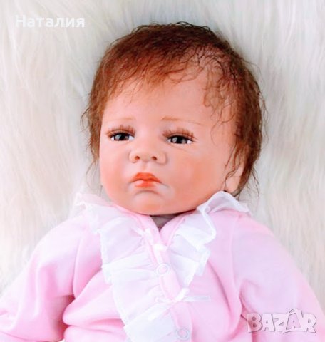 НОВА 55 см. АМЕРИКАНСКА СИЛИКОНОВА Реалистична / РЕБОРН кукла бебе / кукли бебета, снимка 4 - Кукли - 42748454
