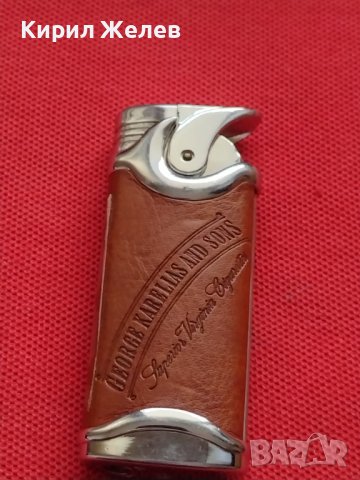 ЛУКСОЗНА ЗАПАЛКА GEORGE KARELIAS AND SONS МЕТАЛ И КОЖА РАБОТИ ПЕРФЕКТНО СЪСТОЯНИЕ 34118, снимка 4 - Запалки - 39085090