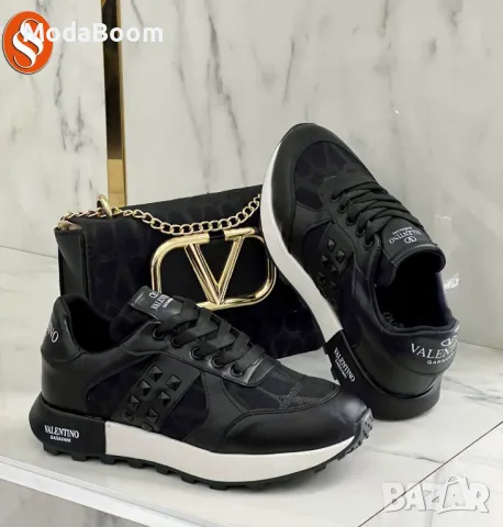 Valentino черни дамски маратонки , снимка 2 - Маратонки - 48251475