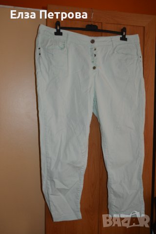 Млечно/бледо зелен пролето-есеннен панталон, снимка 1 - Панталони - 42103541
