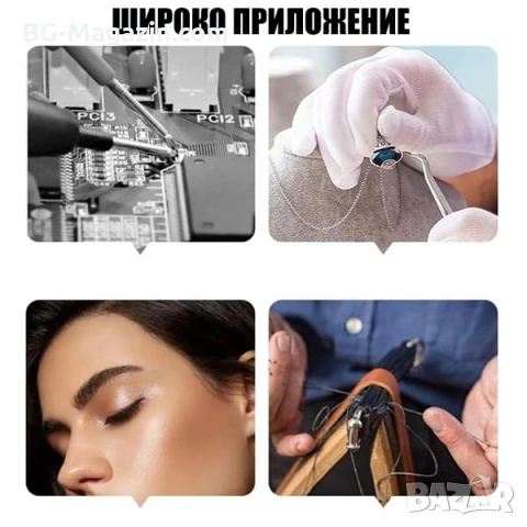 Акумулаторна лупа за глава с различни увеличения и LED осветление за четене шиене бродиране гоблени, снимка 5 - Други инструменти - 54027220