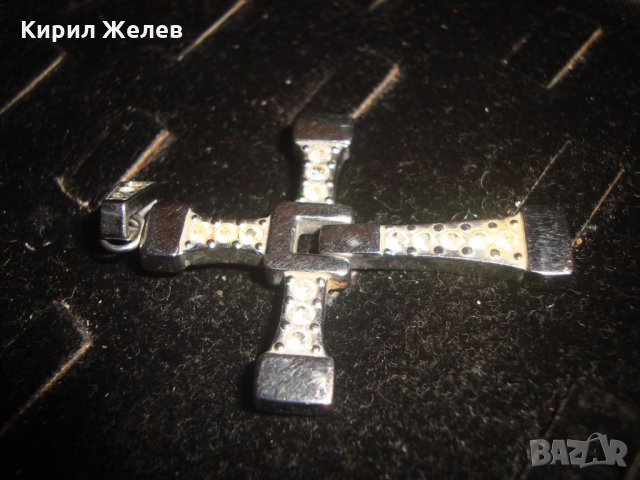 АРТ ДИЗАЙН КРЪСТ с КРИСТАЛИ БЛАГОРОДНА НЕРЪЖДАЕМА СТОМАНА РАЗДВИЖЕН 19685, снимка 7 - Колиета, медальони, синджири - 32088962