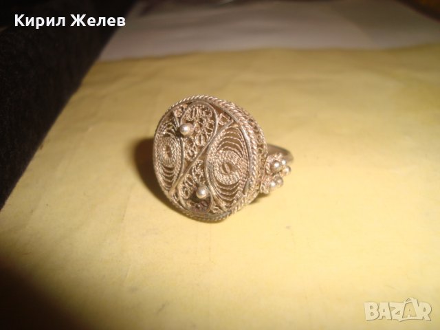 19 ВЕК ФИЛИГРАНЕН СРЕБЪРЕН ПРЪСТЕН МАЙСТОРСКА РЪЧНА ИЗРАБОТКА УНИКАТ ВИСОКА ПРОБА СРЕБРО 98588, снимка 11 - Антикварни и старинни предмети - 33737027