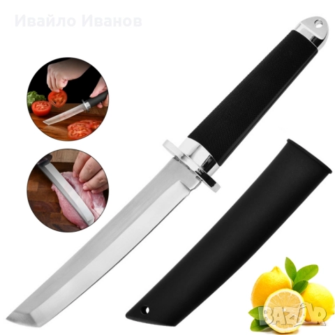 тактически нож тип танто с черна кания, снимка 16 - Прибори за хранене, готвене и сервиране - 52380599