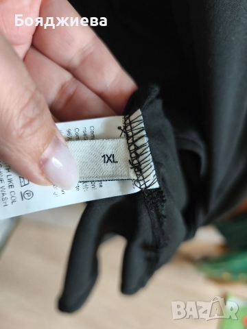 Черна рокля с цепка, ХЛ, снимка 4 - Рокли - 52676971