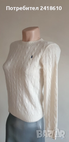 POLO Ralph Lauren Cable Wool / Cashmere Knit Womens Size S  НОВО! ОРИГИНАЛ! Дамски Пуловер, снимка 10 - Блузи с дълъг ръкав и пуловери - 52434170