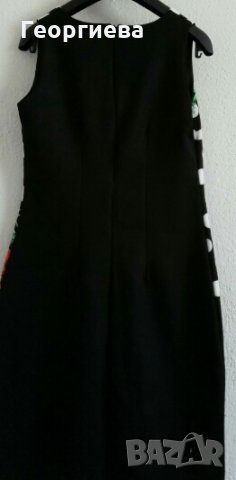 Черна къса рокля с красив принт, снимка 4 - Рокли - 30235705