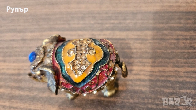 Бронзово слонче с емайли, снимка 2 - Декорация за дома - 53092601