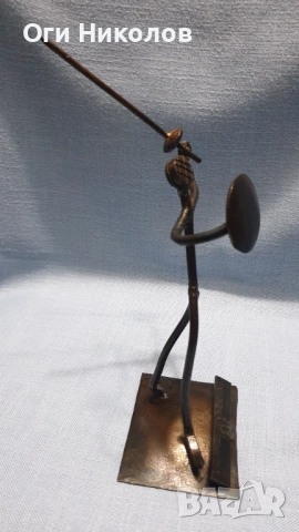 Металопластика на фехтовач .Ръчно изработен, снимка 8 - Антикварни и старинни предмети - 52677434