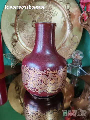 Изискана ваза в цвят Бордо - Фина Немска Керамика, снимка 6 - Други - 48815901