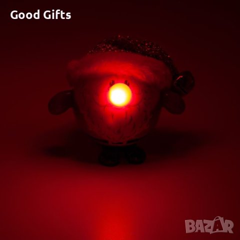 2 броя LED Светеща коледна топка Дядо коледа с шапка,10см, снимка 2 - Други стоки за дома - 42688670