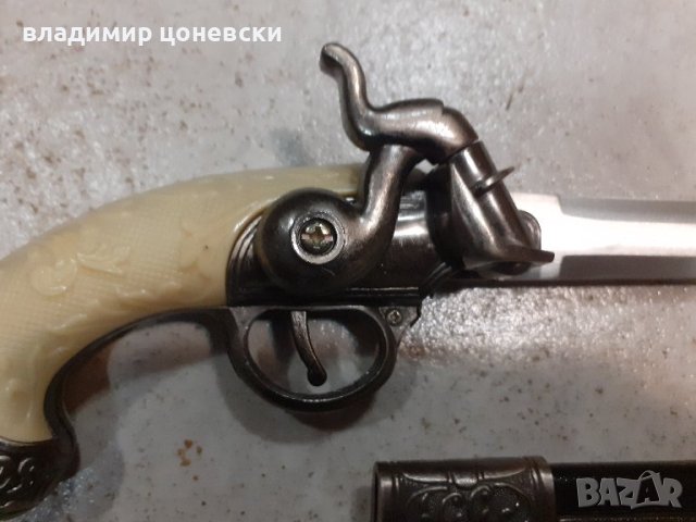 Красив кремъчен пистолет-нож,пищов,оръжие, снимка 5 - Колекции - 36087562