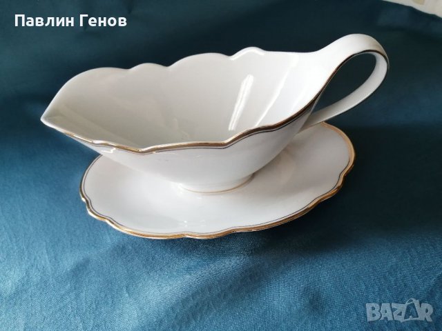 Порцеланова сосиера немски порцелан с печат, снимка 9 - Антикварни и старинни предмети - 38054768