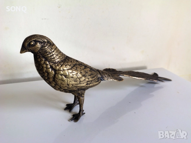 Страхотна Стара Бронзова Фигура,Скулптура-Фазан