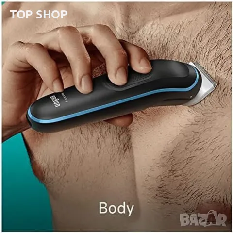 Нов Braun Комплект самобръсначка тример за мъжко подстригване на коса брада нос уши, снимка 4 - Тримери - 49804788