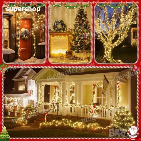 Светещ Коледен Гирлянд 50м. с 250 светодиода и 8 режима на светене , снимка 17 - Други - 52332112