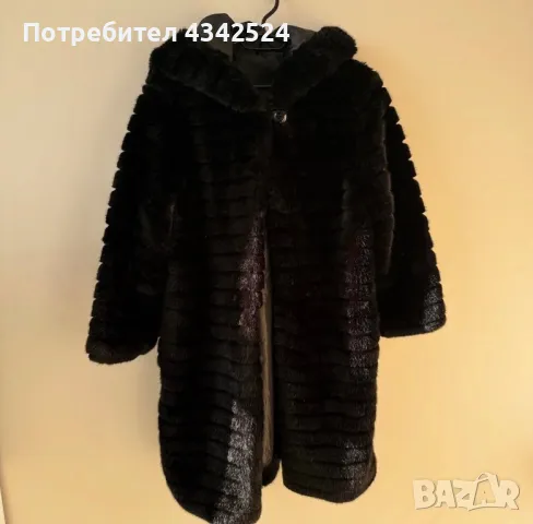 Black jacket with hood /S/, снимка 1 - Палта, манта - 48499619