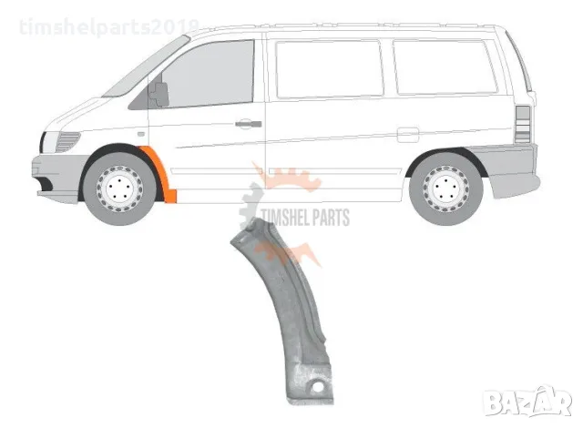 Предна вежда за калник за Mercedes Vito W638 1996-2003 - Шофьорска страна