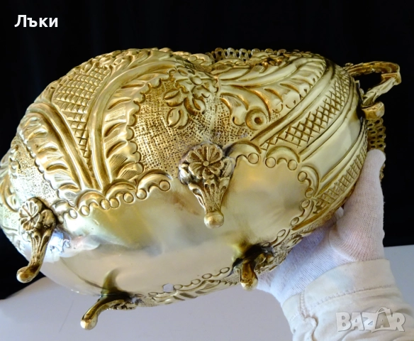 Бронзова жардениера,гондола,фруктиера шедьовър. , снимка 6 - Антикварни и старинни предмети - 51597577