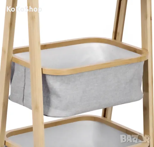 Сгъваема бамбукова етажерка за играчки:45.5х107 см. детска етажерка, снимка 6 - Мебели за детската стая - 50436833