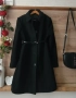 Черно палто с пухена яка, снимка 5