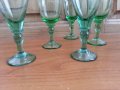 Стъклени чаши чашки цветно зелено стъкло, снимка 2