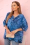 Дамска памучна блуза с навити ръкави и пейсли мотив, 8цвята , снимка 8