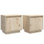 vidaXL Нощни шкафчета, 2 бр, 40x30x40 см, борово дърво масив(SKU:813306