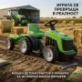Детски акумулаторен трактор с ремарке 6V – Зелен, 25W мотор, до 30 кг, за деца 3+ години, снимка 6