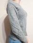 Мохерен пуловер, ръчно плетена сива блуза, снимка 7