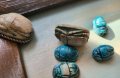 Скарабеи,египетски ,старинен,автентичен,тюркоаз, снимка 4