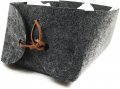 CharmingBoxes кошница за съхранение от филц, памучен плат и кожена каишка20 x 17 x 10 cm НОВА, снимка 4