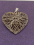 Красиво сребърно сърце голямо , снимка 1 - Колиета, медальони, синджири - 44599350