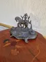 Уникална много красива антикварна бронзова мастилница , снимка 4