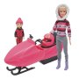 Комплект кукла Барби с дете на ски ваканция